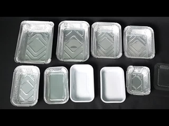 1000 ชิ้น ถังแผ่นอัลลูมิเนียมทรงสี่เหลี่ยมใช้ครั้งเดียว / ถังแผ่นบรรจุอาหาร