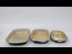 ผนังเรียบ ดําและทอง 680 มิลลิลิตร โฟลยโอบล็องก์ ถังนําไปทําขนมและเก็บ