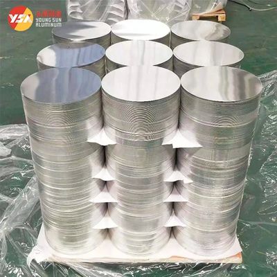 แผ่นอลูมิเนียมวงกลมเคลือบสี PE PVDF ทรงกลม ขนาดสั่งทำ ความเรียบแบนสูง ขอบไร้ครีบ เกรดอาหาร