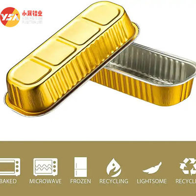 Gold Aluminum Foil Lunch Box Container 450ml 600ml Aluminum Foil Food Grade