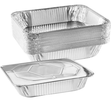 314x204mm อลูมิเนียม Roaster Pan กระปุกแผ่นสี่เหลี่ยมใช้ครั้งเดียว