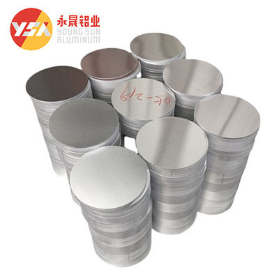 แผ่นอลูมิเนียมวงกลม A3003 ผิว Mill Finish สำหรับกระทะเคลือบสารกันติด ขนาดสั่งทำพิเศษ ความเรียบสูง ขอบไร้เสี้ยน เกรดอาหาร