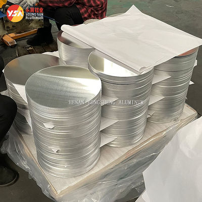 แผ่นอลูมิเนียมวงกลม อัลลอย 3003 ซีรีส์ 3000 สำหรับเครื่องครัว ขนาดสั่งทำพิเศษ ความเรียบสูง ขอบไร้ครีบ เกรดอาหาร